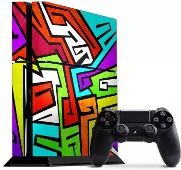 Ps4 sticker levendige abstracte motieven - TenStickers