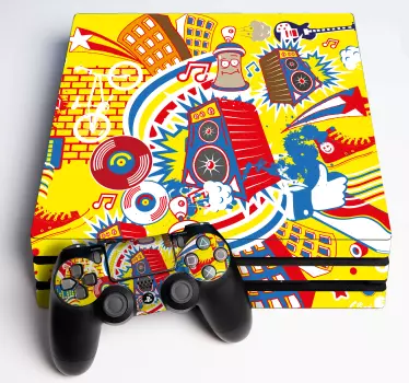 Ps4 sticker levendige muziekscène - TenStickers