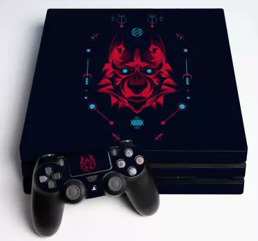 Ps4 sticker mystieke wolfskop - TenStickers