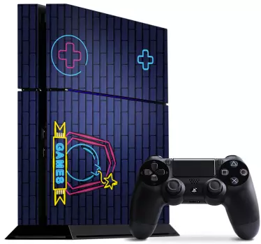 Ps4 sticker neon game elementen - TenStickers
