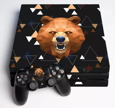 Ps4 sticker polygonale berenkop - TenStickers