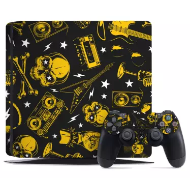 PS4 sticker Rock and roll naadloze patroon - TenStickers