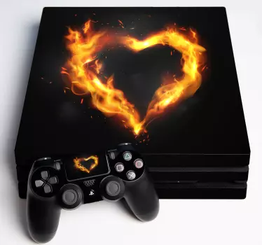 Ps4 sticker vlammenhart embleem - TenStickers
