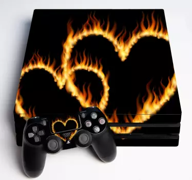 Ps4 sticker vlammenhart ontwerp - TenStickers