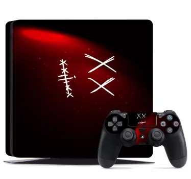 PS4 sticker Zwart en rood gamingthema - TenStickers
