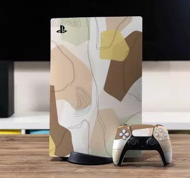 Ps5 sticker abstract aardetinten - TenStickers