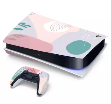 Ps5 sticker abstracte kleurenmotieven - TenStickers