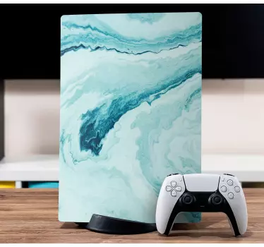 Ps5 sticker aqua marmer motief - TenStickers