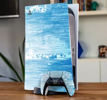 Ps5 sticker aqua textuur cover - TenStickers