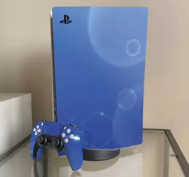 Ps5 sticker blauw tech patroon - TenStickers
