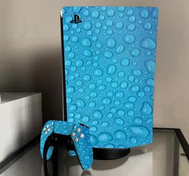 Ps5 sticker blauwe druppels oppervlak - TenStickers