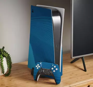 Ps5 sticker blauwe geometrische ontwerp - TenStickers