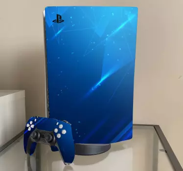 Ps5 sticker blauwe geometrische stijl - TenStickers