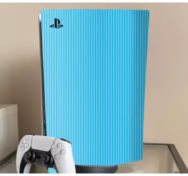 Ps5 sticker blauwe gestreepte hoes - TenStickers
