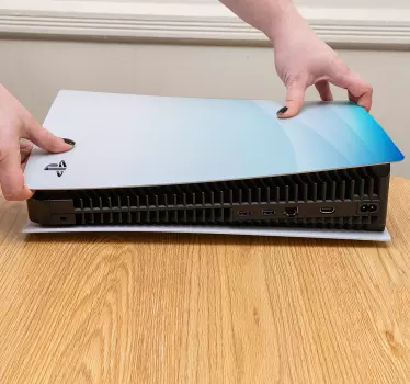 Ps5 sticker blauwe gradient cover - TenStickers