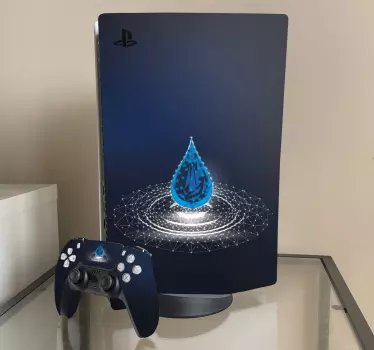 Ps5 sticker blauwe waterdruppel - TenStickers