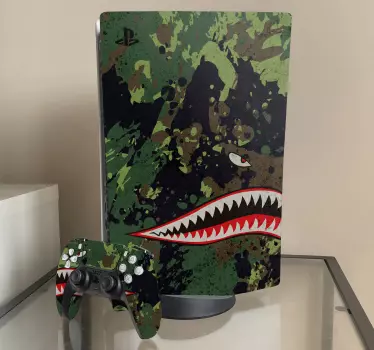 Ps5 sticker camouflage draak fantasie - TenStickers
