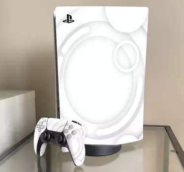 Ps5 sticker cirkelvormig wit patroon - TenStickers