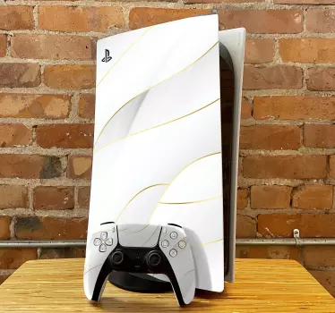 Ps5 sticker elegante witte golven - TenStickers