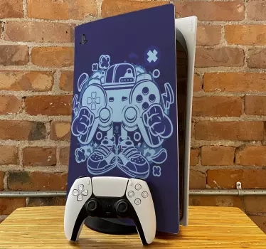 Ps5 sticker gamecontroller kunstwerk - TenStickers