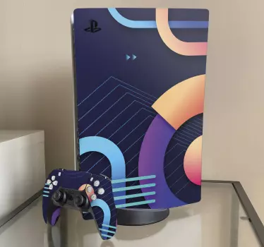 Ps5 sticker geometrische kunstvormen - TenStickers