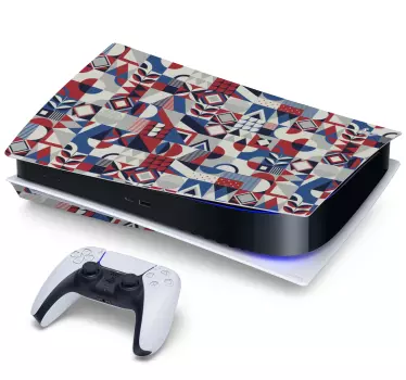 Ps5 sticker geometrische patroon folie - TenStickers