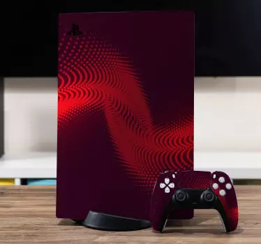 Ps5 sticker golven van rood - TenStickers