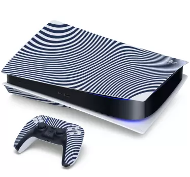 Ps5 sticker golvende lijnen patroon - TenStickers