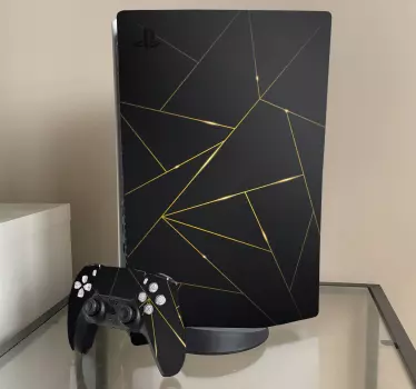PS5 sticker Gouden veelhoekige achtergrond - TenStickers
