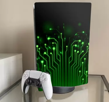 Ps5 sticker groene circuitpatronen - TenStickers