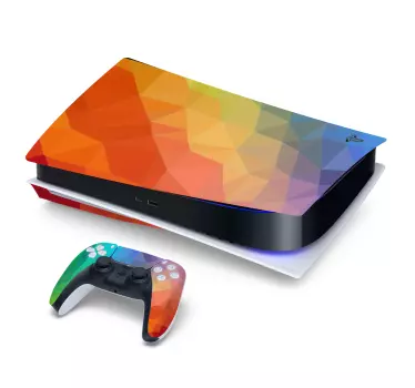 Ps5 sticker heldere geometrische composities - TenStickers