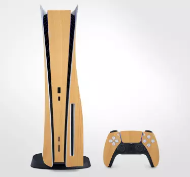 Ps5 sticker houtnerf bescherming - TenStickers