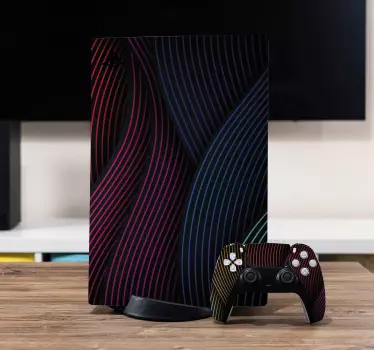 Ps5 sticker levendige gebogen lijnen - TenStickers