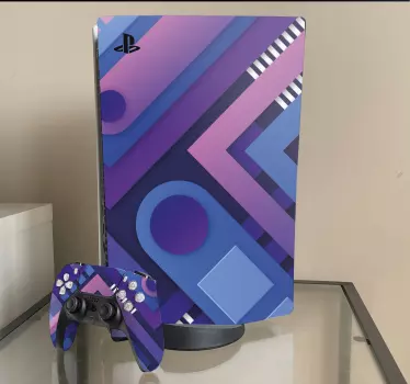 Ps5 sticker levendige geometrische vormen - TenStickers