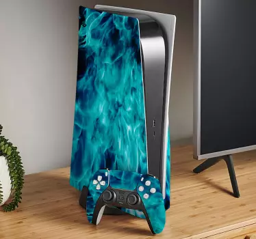 Ps5 sticker mystieke blauwe vlammen - TenStickers