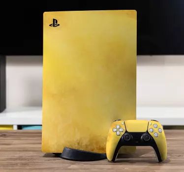 PS5 sticker Ps5 geborsteld gouden huid - TenStickers