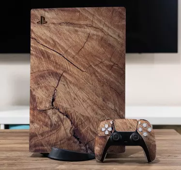 PS5 sticker Realistische houten achtergrond - TenStickers