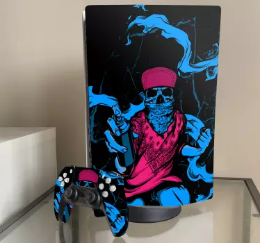 Ps5 sticker schedel graffiti stijl - TenStickers