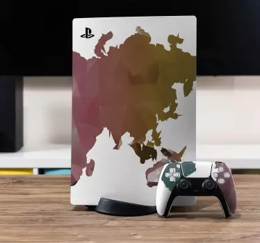 Ps5 sticker wereldkaart kunst - TenStickers