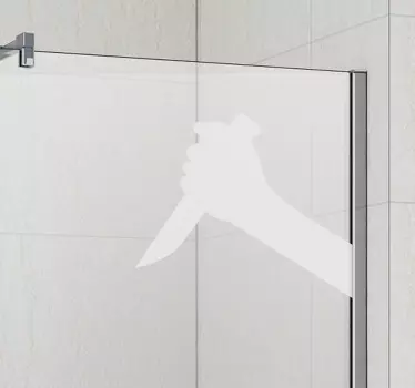 Psycho Mes Douchewand Sticker - TenStickers