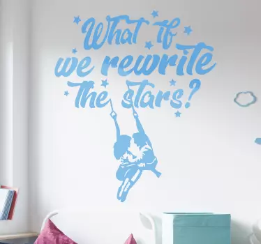 Quote sticker her schrijf de sterren - TenStickers