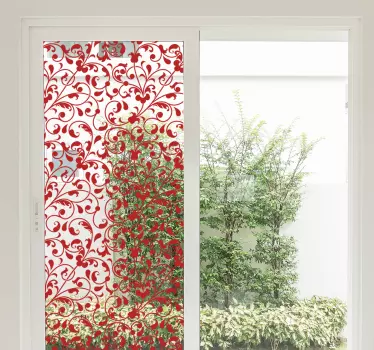 Raamsticker bloemen patroon - TenStickers
