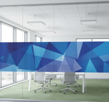 Raamsticker blauwe doorschijnende geometrie - TenStickers