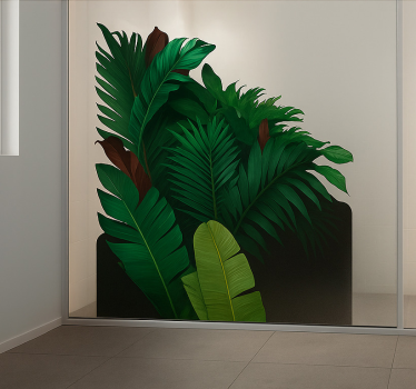 Raamsticker groene tropische bladeren - TenStickers