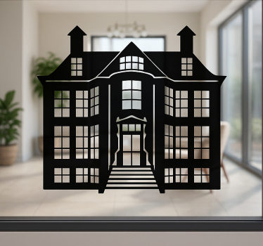 Raamsticker heritage house outline - TenStickers