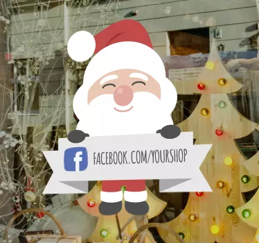 Kerst raamsticker winkel Facebook - TenStickers