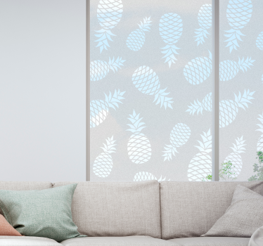 Badkamer raamsticker ananas patroon - TenStickers