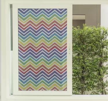 Raamsticker kleurrijke zigzag strepen - TenStickers