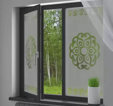 Raamsticker mandala met Arabische tekens - TenStickers