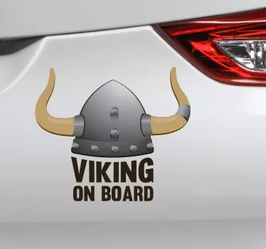 Tekst Sticker Viking On Board - TenStickers